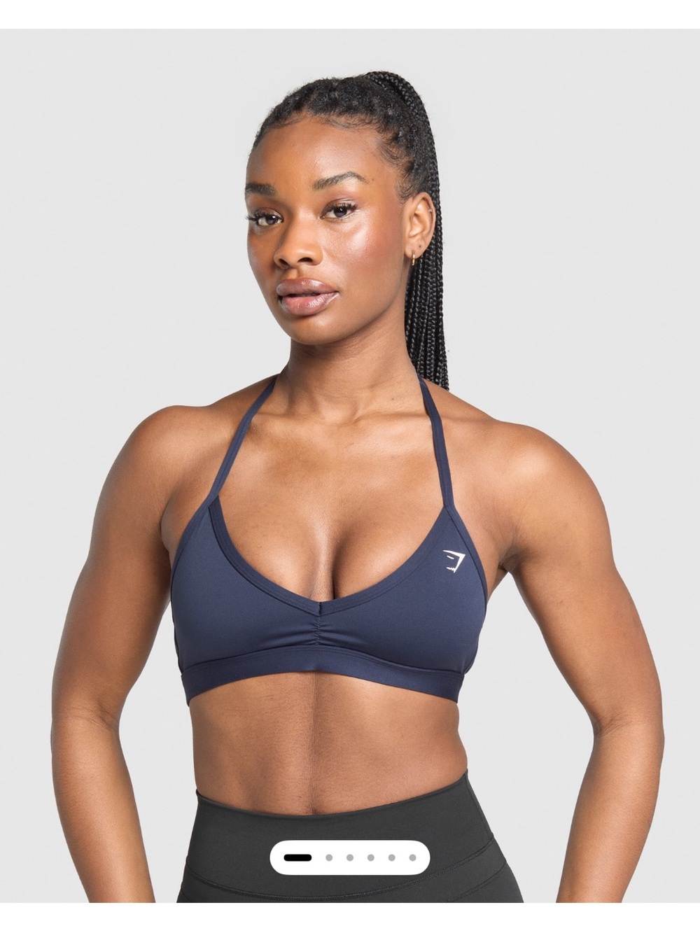 Gymshark Navy Strappy V-Neck Sports Bra